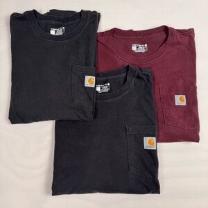 ❗️SOLD❗️Lot Of 3 Carhartt Short Sleeve Crewneck Loose Fit T-Shirts Men’s L